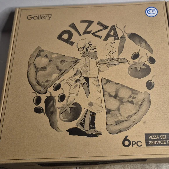 Pizza Plate Dinnerware For 4‎ Place Settings Ceramic - Picture 3 of 4